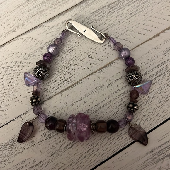 Vintage Sterling Purple Beaded Bracelet in Excellent condition - Picture 7 of 8